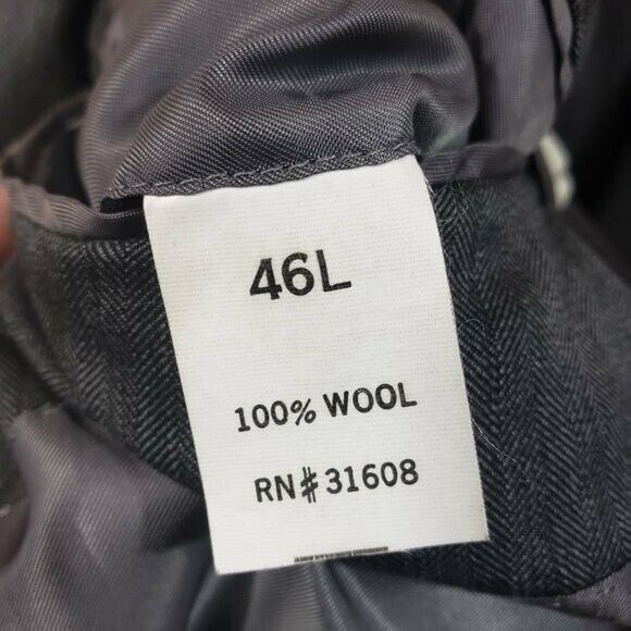 Jos A Bank Signature Collection Blazer Men 46 L Gray Two Button 100% Wool Jacket - Picture 6 of 7